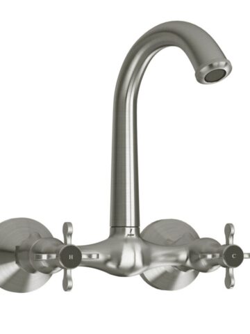 Sink Mixer with Short Swinging Spout - Stainless Steel