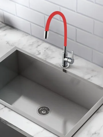 Sink Cock With Flexible Spout- Red