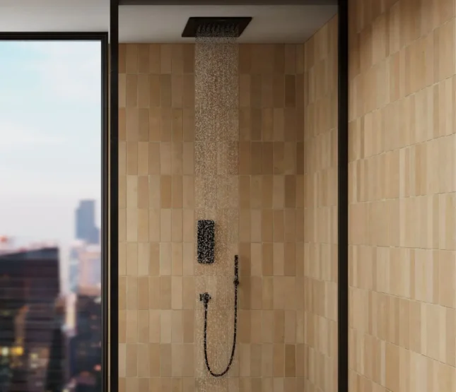 Three Function Ceiling Shower - Chrome Black